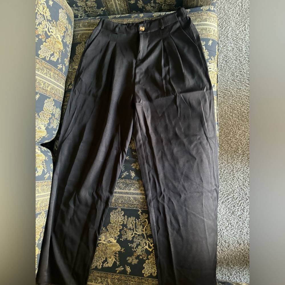 Women's High Waist Ruched Wide Leg Pants